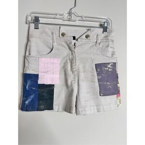 Just cavalli high rise made in Italy patchwork shorts sz 27